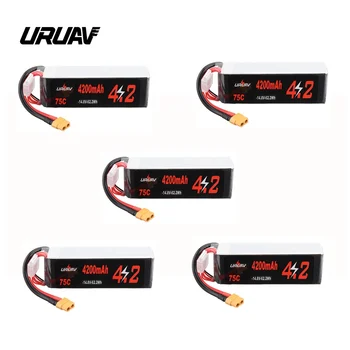 1/2/5 PCS URUAV 14.8V 4200mAh 75C 4S XT60 Plug Lipo Battery For RC Quadcopter Multicopter Multirotor DIY Accessories Parts
1/2/5 PCS URUAV 14.8V 4200mAh 75C 4S XT60 Plug Lipo Battery For RC Quadcopter Multicopter Multirotor DIY Accessories Parts