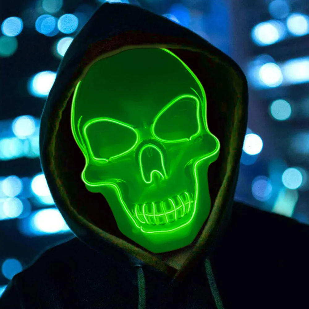 Halloween Skull Mask LED Neon Mask Scary Skull Horror Masquerade Masks 3 Modes EL Wire for Glowing Carnival Party Cosplay
Halloween Skull Mask LED Neon Mask Scary Skull Horror Masquerade Masks 3 Modes EL Wire for Glowing Carnival Party Cosplay