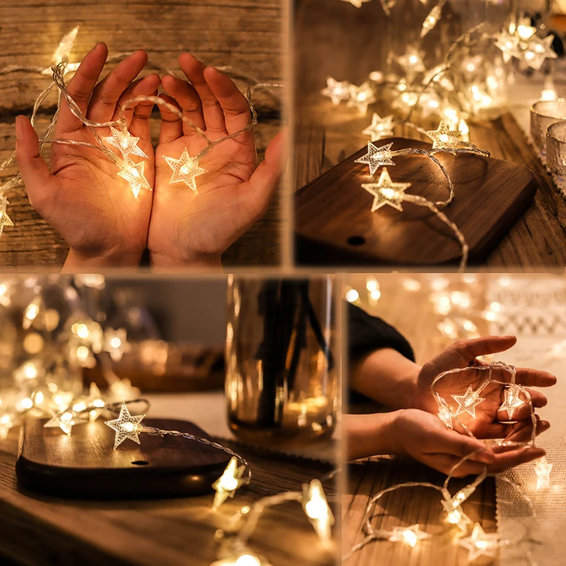 Fairy Lights 10M/20M/30M Snowflake Star Ball Christmas String Lights Garlands Outdoor For Room Wedding Party New Year Decoration Fairy Lights 10M/20M/30M Snowflake Star Ball Christmas String Lights Garlands Outdoor For Room Wedding Party New Year Decoration