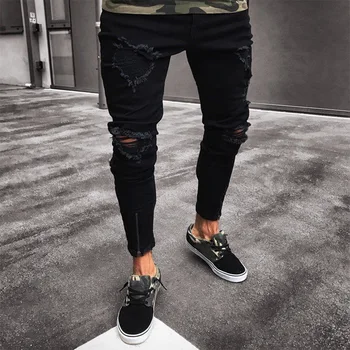 2019 Trendy Autumn Fashion Ripped Jeans Men Skinny Slim Fit Straight Denim Pants Male With Zipper Bottom New Casual Streetwears
2019 Trendy Autumn Fashion Ripped Jeans Men Skinny Slim Fit Straight Denim Pants Male With Zipper Bottom New Casual Streetwears