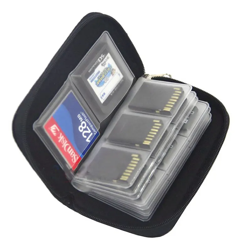 Сумка для хранения карт памяти чехол-бумажник с держателем 22 слота CF/SD/Micro SD/SDHC/MS/DS