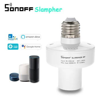 SONOFF Slampher E27 WiFi Bulb Adapter Smart APP Holder Socket 433mHz App Remote Control Work With Alexa Google Home AC90-250V
SONOFF Slampher E27 WiFi Bulb Adapter Smart APP Holder Socket 433mHz App Remote Control Work With Alexa Google Home AC90-250V