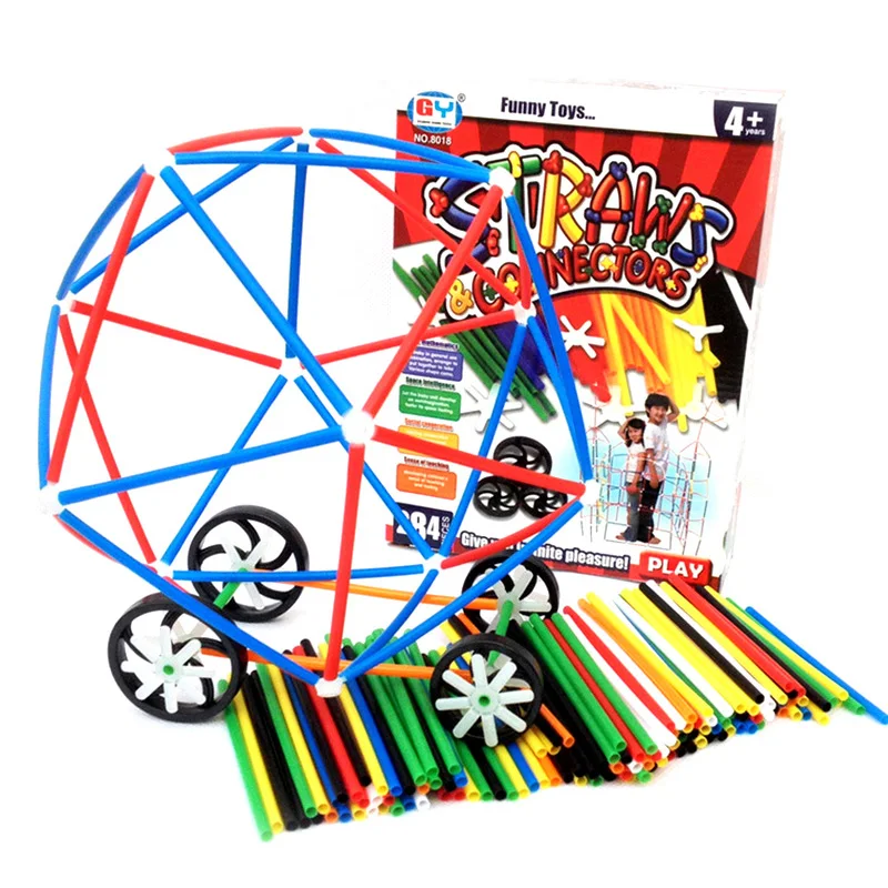 180/packs 4D DIY Straw Building Blocks Plastic Stitching Inserted Construction Assembled Blocks Bricks Educational Toys Child
180/packs 4D DIY Straw Building Blocks Plastic Stitching Inserted Construction Assembled Blocks Bricks Educational Toys Child