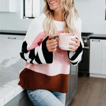Loose Harajuku Casual Stripe Sweaters Women Jumper Winter Sweater O-Neck Striped Loose Ladies Sweater Pullover
Loose Harajuku Casual Stripe Sweaters Women Jumper Winter Sweater O-Neck Striped Loose Ladies Sweater Pullover
