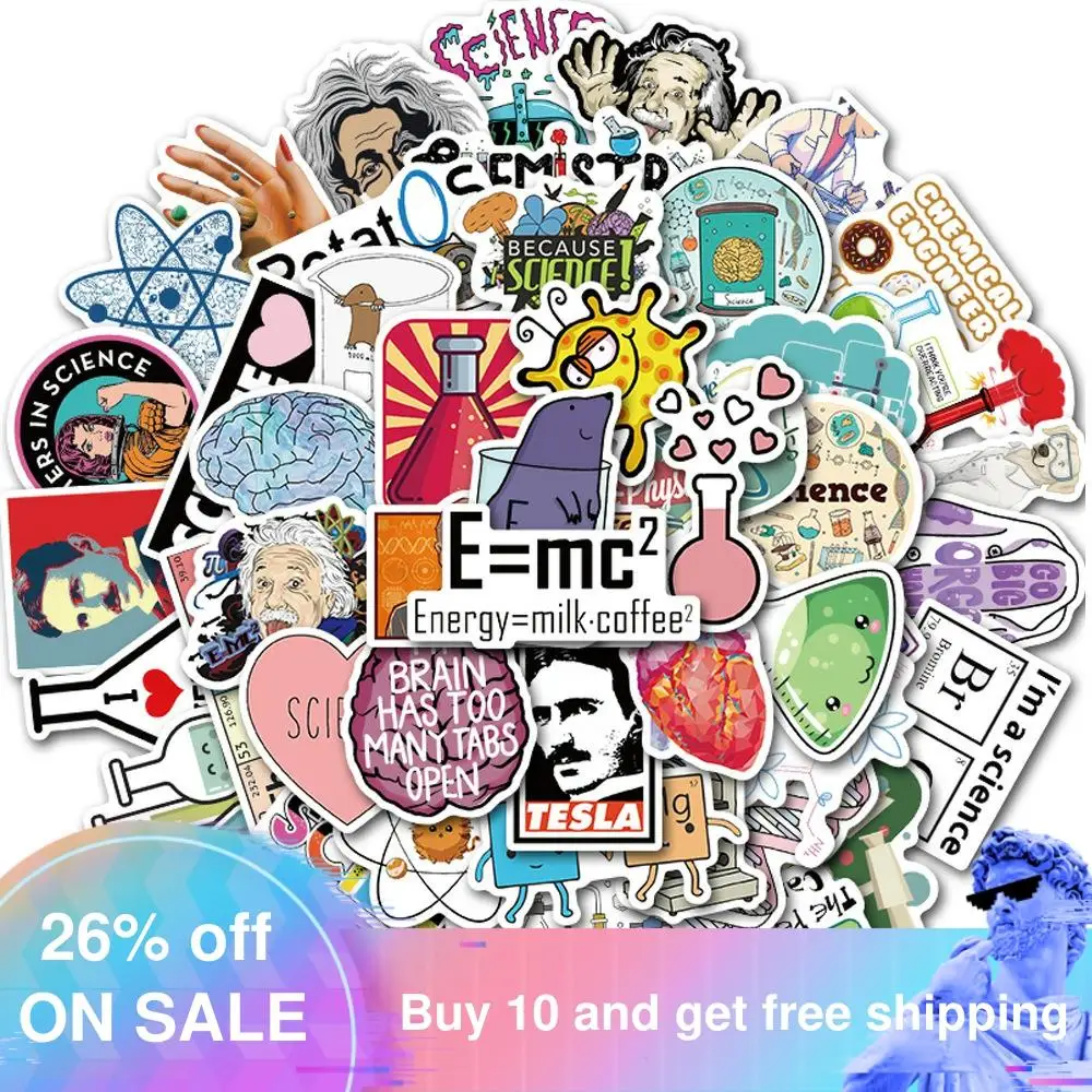 50PCS Science Sticker Funny Physical Element Education Sticker for Student DIY Laptop Luggage Scrapbooking Stationery Bicycle
50PCS Science Sticker Funny Physical Element Education Sticker for Student DIY Laptop Luggage Scrapbooking Stationery Bicycle