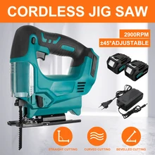 Cordless Jigsaw Electric Jig Saw Portable 65mm 2900RPM Multi-Function Woodworking Adjustable Power Tool for Makita 18V Battery
Cordless Jigsaw Electric Jig Saw Portable 65mm 2900RPM Multi-Function Woodworking Adjustable Power Tool for Makita 18V Battery