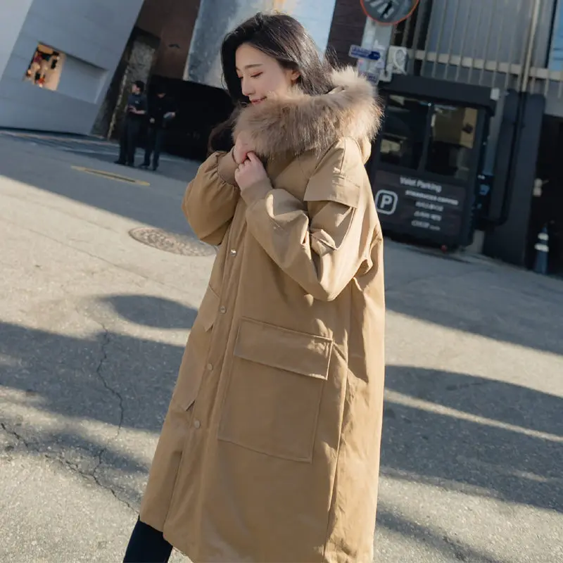 Overall Cotton Clothing Female Long Section New Loose Winter Coat Female Tide Plus Size Fur Collar Hooded Casual Outerwear f1455
Overall Cotton Clothing Female Long Section New Loose Winter Coat Female Tide Plus Size Fur Collar Hooded Casual Outerwear f1455