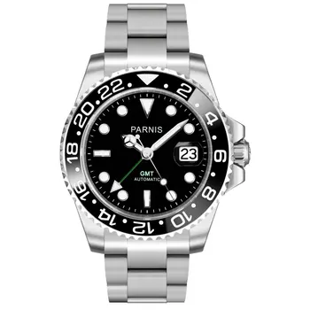 Sapphire glass Parnis 40mm black dial luminous marks ceramic bezel GMT function Mechanical automatic movement men's watch
Sapphire glass Parnis 40mm black dial luminous marks ceramic bezel GMT function Mechanical automatic movement men's watch