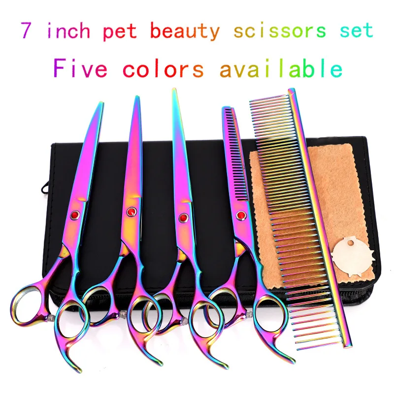 7inch Color Scissors 4 Pieces Pet Grooming Scissors Stainless Steel Cat Hair Thinning Up and Down Shear Trimming Shears Tool Set
7inch Color Scissors 4 Pieces Pet Grooming Scissors Stainless Steel Cat Hair Thinning Up and Down Shear Trimming Shears Tool Set