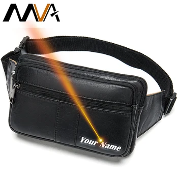 

MVA Men's Waist Bag For Phone Small Belt Bag Man Shoulder Vintage Genuine Leather Waist Bags Men Engraving torebka do paska 8977