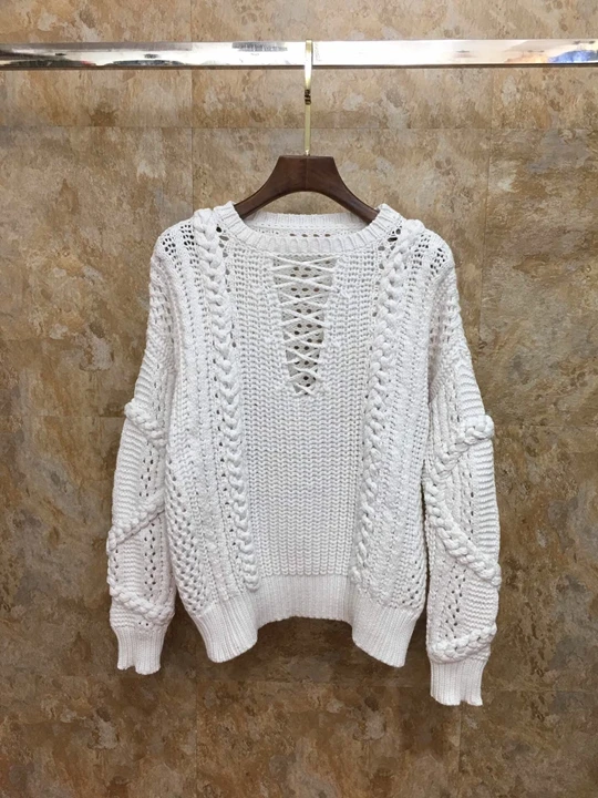 2019 Early Autumn New Woman's Round Neck Hollow Cross Pure Color Knitted Decorative Long Sleeve Sweater Knitted sweater 919
2019 Early Autumn New Woman's Round Neck Hollow Cross Pure Color Knitted Decorative Long Sleeve Sweater Knitted sweater 919