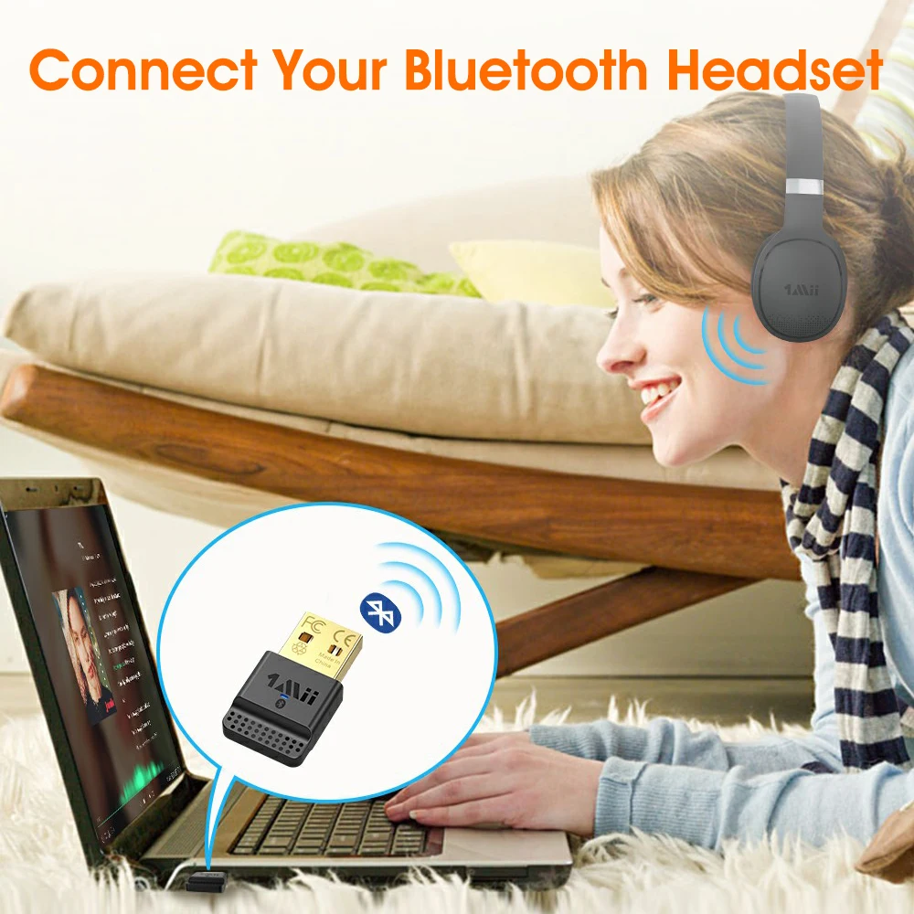 1Mii беспроводной USB Bluetooth аудио адаптер для гарнитуры Динамик aux передатчик Dongles
