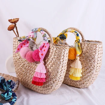 Women's Bohemian Bag with Tassel Ladies Hand Bags Straw Basket Large Tote Summer Beach Bag for Womens Handbags and Purses 
Women's Bohemian Bag with Tassel Ladies Hand Bags Straw Basket Large Tote Summer Beach Bag for Womens Handbags and Purses