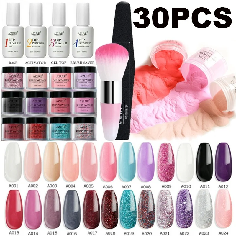 Azure Beauty 30Pcs/Lot Dipping Powder Dip Base Activator 24 Colors Shiny Dipping Powder For Nail Design Natural Dry Without Lamp
Azure Beauty 30Pcs/Lot Dipping Powder Dip Base Activator 24 Colors Shiny Dipping Powder For Nail Design Natural Dry Without Lamp