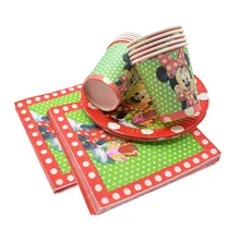 Minnie Mouse Decorações Da Festa de Aniversário Pratos De Papel Guardanapos canudos Descartáveis talheres Para meninas fontes do partido do Chuveiro Do Bebê(China)