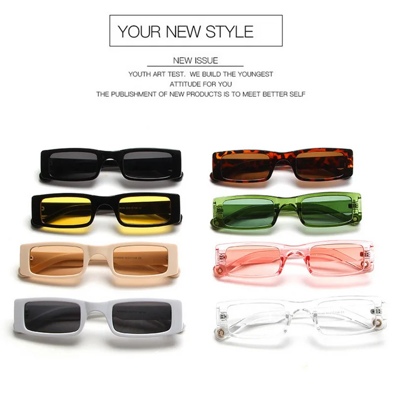 Солнцезащитные очки в прямоугольной оправе UV400 для мужчин и женщин винтажные