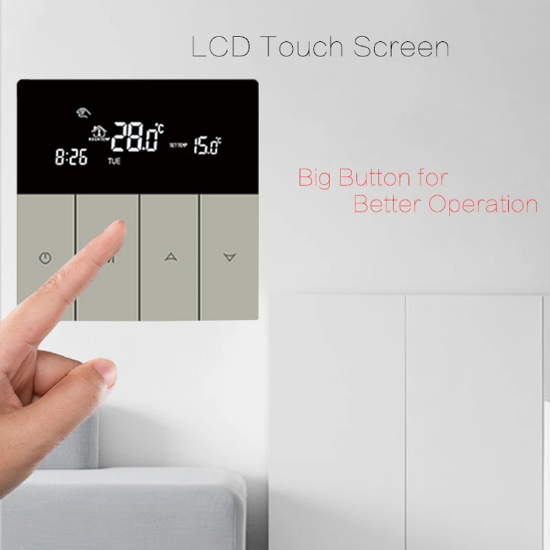 BEOK Thermostats LCD Touch Screen Temperature Controller Regulator Programmable Smart Thermostat Floor Heating Electric Heater
BEOK Thermostats LCD Touch Screen Temperature Controller Regulator Programmable Smart Thermostat Floor Heating Electric Heater
