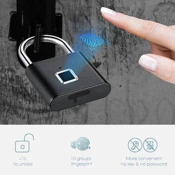 Fingerprint Smart Lock Keyless USB Rechargeable Lock Fingerprint Smart Padlock Quick Unlock Zinc Alloy Metal
Fingerprint Smart Lock Keyless USB Rechargeable Lock Fingerprint Smart Padlock Quick Unlock Zinc Alloy Metal