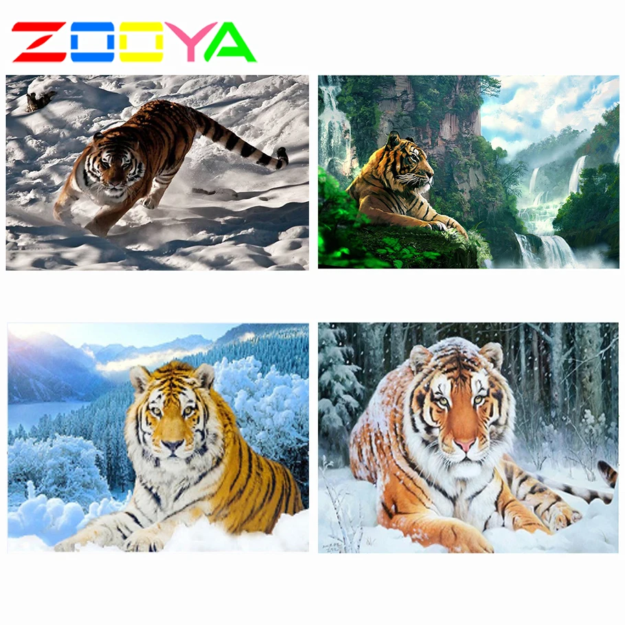 ZOOYA Алмазная вышивка 3D алмазная живопись подарок DIY мозаика картина Стразы Тигр