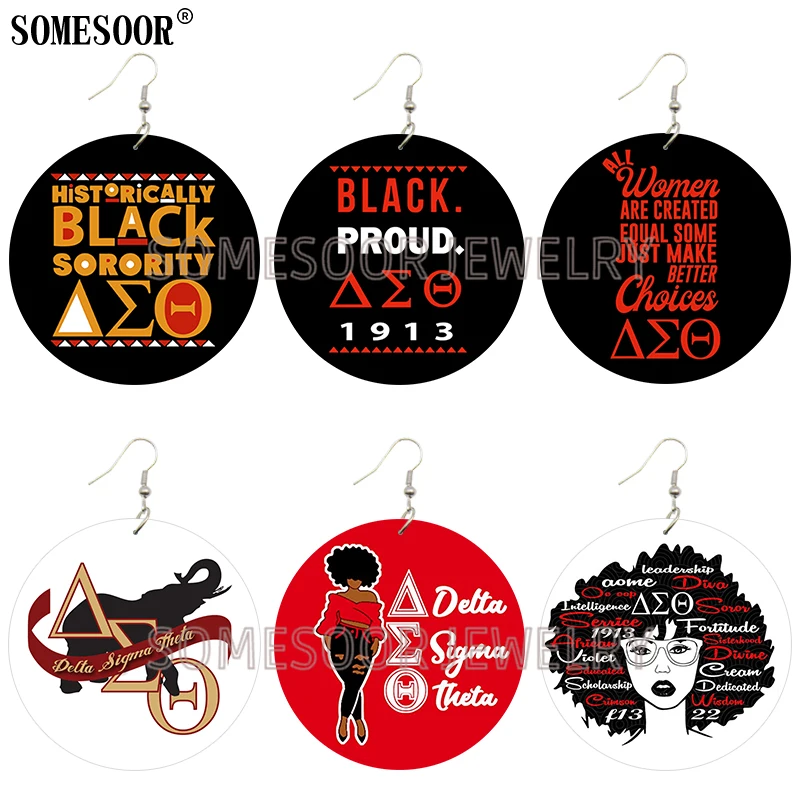 SOMESOOR Delta Sigma Theta Sorority Organization Logo Wooden Double Sides Print Round Dangle Earrings Pendants For Women Gifts
SOMESOOR Delta Sigma Theta Sorority Organization Logo Wooden Double Sides Print Round Dangle Earrings Pendants For Women Gifts