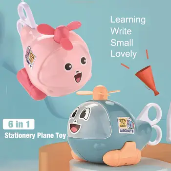 Multifunctional 6 in 1 Airplane Toy include(Pencil Ruler Sharpener Stapler Scissors Rubber)Student Stationery Box Children Gifts
Multifunctional 6 in 1 Airplane Toy include(Pencil Ruler Sharpener Stapler Scissors Rubber)Student Stationery Box Children Gifts