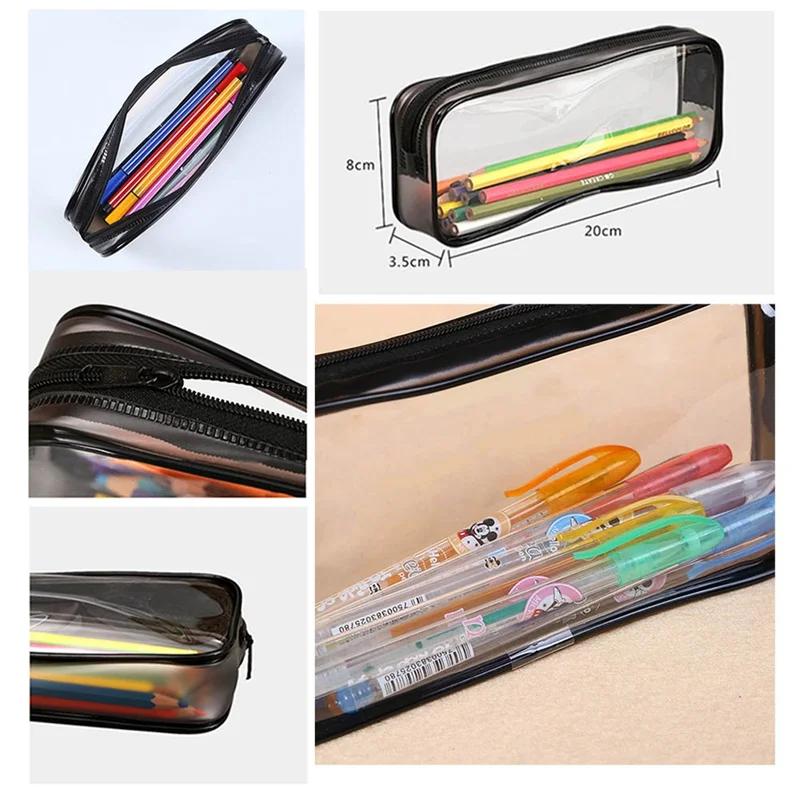 For 1PC Transparent Pencil Bag PVC Zipper Pencil Case Large Capacity Pencil Box for Student Stationery
For 1PC Transparent Pencil Bag PVC Zipper Pencil Case Large Capacity Pencil Box for Student Stationery