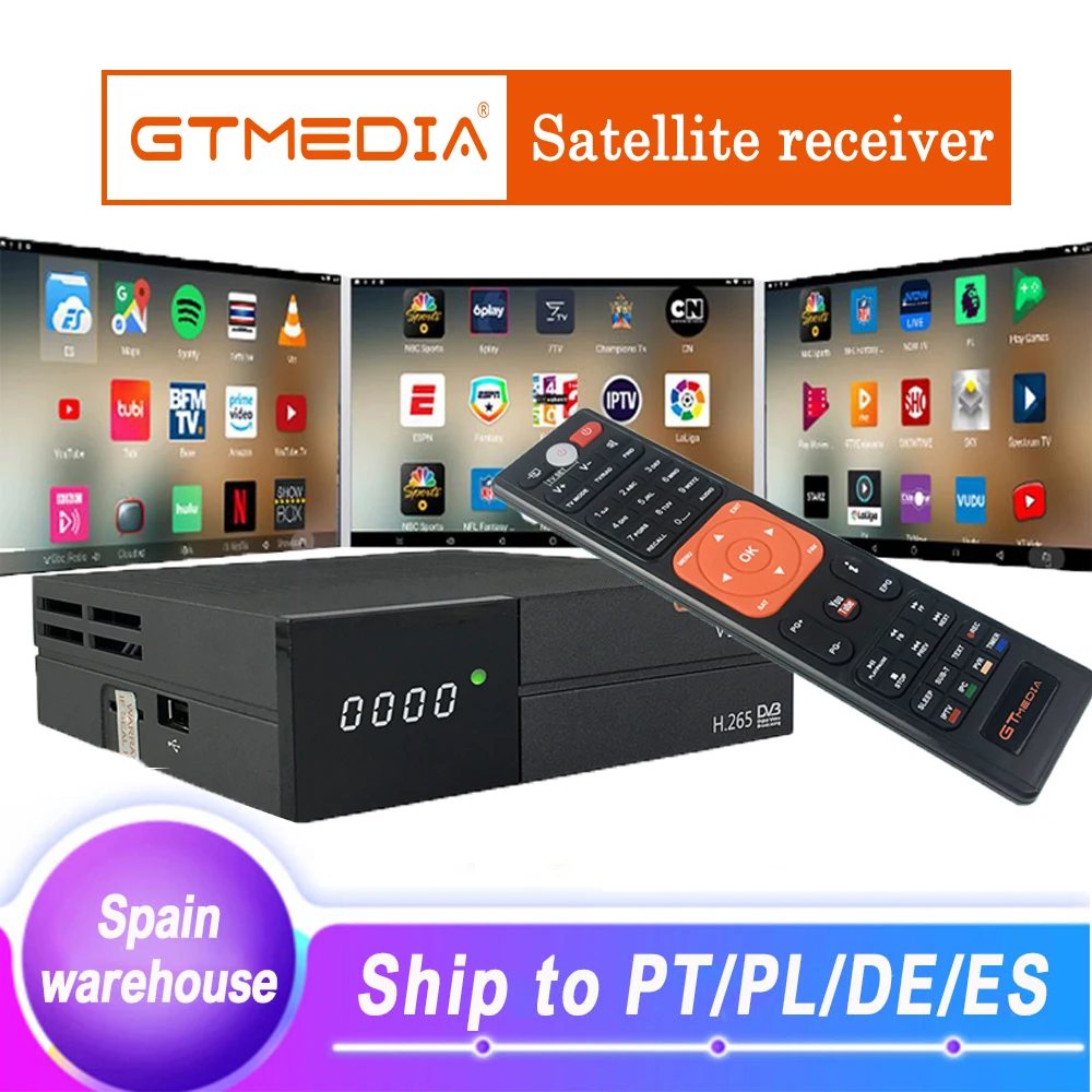 GT Media V9 Super Satellite Receiver DVB-S2 H.265 built-in WIFI+18 Months Europe Spain CCcam-CTV Box Newest version of V8 Super
GT Media V9 Super Satellite Receiver DVB-S2 H.265 built-in WIFI+18 Months Europe Spain CCcam-CTV Box Newest version of V8 Super