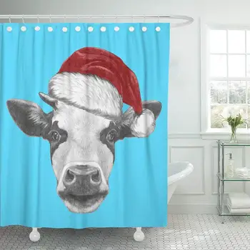 Waterproof Fabric Shower Curtain Hooks Christmas Portrait of Cow Santa Hat and Sunglasses Farm Vintage Bathroom Odorless Eco
Waterproof Fabric Shower Curtain Hooks Christmas Portrait of Cow Santa Hat and Sunglasses Farm Vintage Bathroom Odorless Eco
