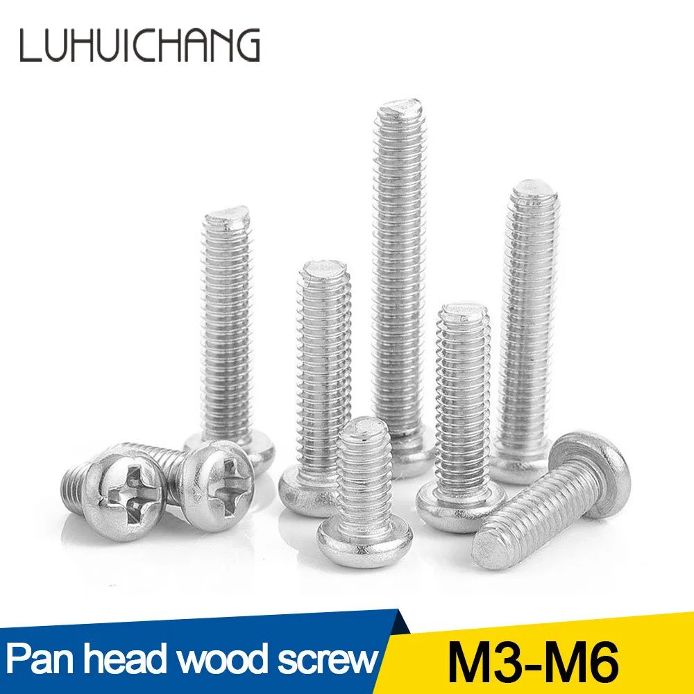 LUHUICHANG 20/50pcs Cross Recessed Pan Head Screws M3 M4 M5 M6 304 Stainless Steel Machine Screw Philips Wood Screw GB818
LUHUICHANG 20/50pcs Cross Recessed Pan Head Screws M3 M4 M5 M6 304 Stainless Steel Machine Screw Philips Wood Screw GB818