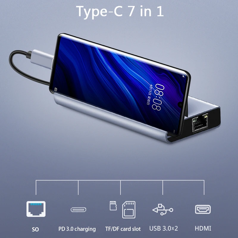 Type C USB Hub Dex Station HDMI Hub Usb 3.0 PD Charging SO/TF/DF Card Slot USB C HDMI Hub for Laptop Macbook Dock Adapter
Type C USB Hub Dex Station HDMI Hub Usb 3.0 PD Charging SO/TF/DF Card Slot USB C HDMI Hub for Laptop Macbook Dock Adapter