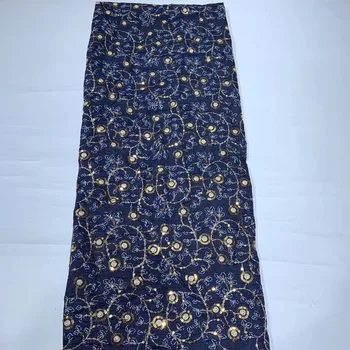 Fashionable denim embroidered fabric with sequin decoration beautiful dress design fabric 5 yards
Fashionable denim embroidered fabric with sequin decoration beautiful dress design fabric 5 yards