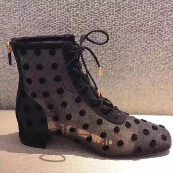 Rome Women Ankle Boots Lace Polka Dot Zipper Square Toe Zapatos De Mujer Booties Heels Designer Brand Luxury Women Shoes 2020
Rome Women Ankle Boots Lace Polka Dot Zipper Square Toe Zapatos De Mujer Booties Heels Designer Brand Luxury Women Shoes 2020