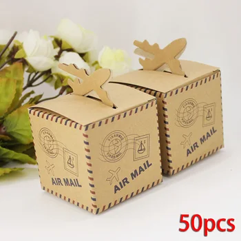 50 Pcs Airmail Airplane Candy Paper Box Travel Theme Kraft Paper Gifts Wedding Party Favors Box 6x6x6cm
50 Pcs Airmail Airplane Candy Paper Box Travel Theme Kraft Paper Gifts Wedding Party Favors Box 6x6x6cm
