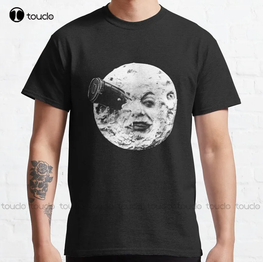 

A Trip to the Moon (Le_Voyage Dans La Lune) - face only Classic T-Shirt men shirt Custom aldult Teen unisex digital printing
