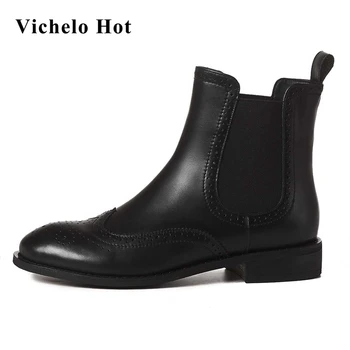 Vichelo Hot vintage neutral autumn winter basic shoes women round toe low heel carving special design breathable ankle boots L13
Vichelo Hot vintage neutral autumn winter basic shoes women round toe low heel carving special design breathable ankle boots L13