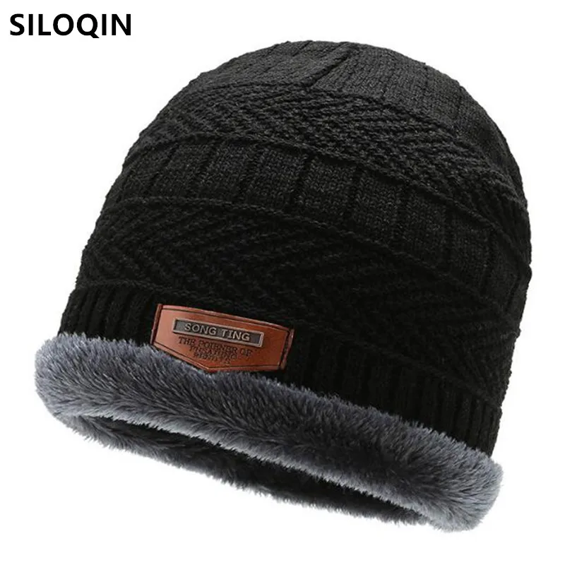 

SILOQIN Winter Earmuffs Caps Men's Warm Beanie Hats Woolen Velvet Knitted Hat Women's Hedging Beanies Ski Cap Couple Sports Cap