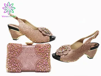 Fashion African Ladies Matching Shoe and Bag Pu Nigerian Shoes and Bags Set for Party Women Shoe and Bag To Match in Pink Color 
Fashion African Ladies Matching Shoe and Bag Pu Nigerian Shoes and Bags Set for Party Women Shoe and Bag To Match in Pink Color