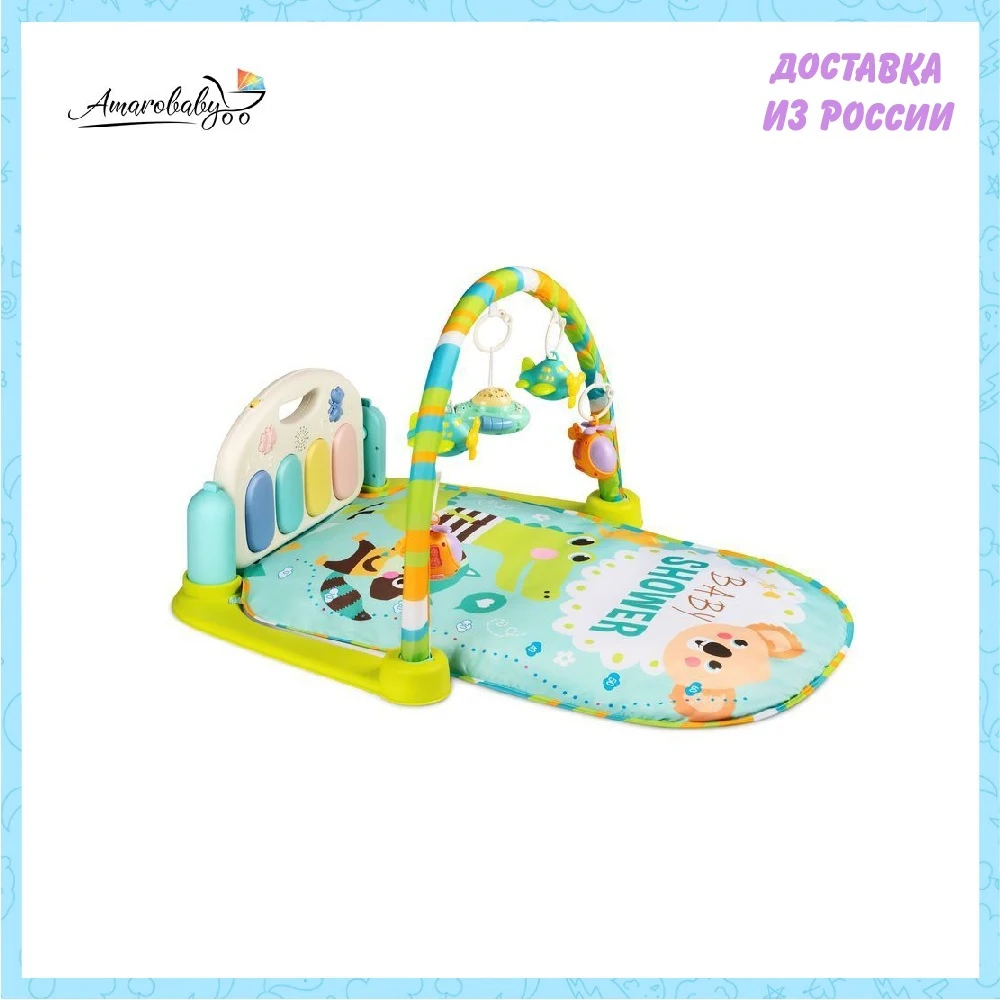 Коврик развивающий игровой AmaroBaby FUNNY BABY ZOO с пультом | Игрушки и хобби