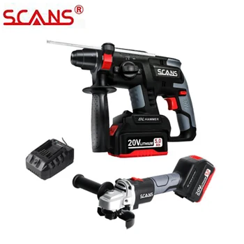 SCANS K233 Tools 20V Cordless Power Tools Li-ion Angel Grinder and Rotary Hammer Combo Kit with 2*5.0Ah Batteries 
SCANS K233 Tools 20V Cordless Power Tools Li-ion Angel Grinder and Rotary Hammer Combo Kit with 2*5.0Ah Batteries