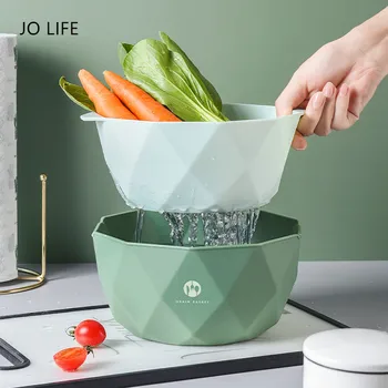 JO LIFE Multifunctional Double-layer Drain Basket Plastic Washing Strainer Vegetables Fruits Storage Basket Kitchen Tools
JO LIFE Multifunctional Double-layer Drain Basket Plastic Washing Strainer Vegetables Fruits Storage Basket Kitchen Tools