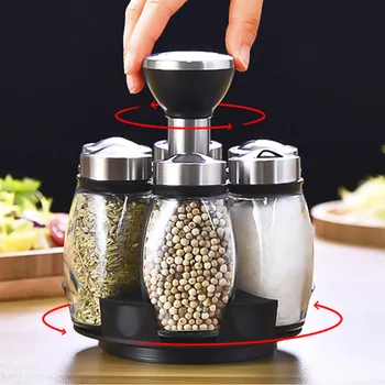 Kitchen Jars For Spices Rotating Glass Cruet Seasoning Jar Set BBQ Pepper Salt Shakers Paprika Bottle Kitchen Storage Rack Jar
Kitchen Jars For Spices Rotating Glass Cruet Seasoning Jar Set BBQ Pepper Salt Shakers Paprika Bottle Kitchen Storage Rack Jar