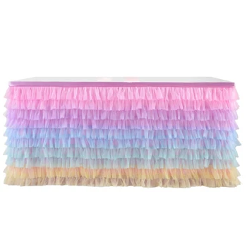 Tulle Lace Table Skirt Cover Baby Birthday Wedding Tableware Cloth Party Decoration Drawing Table Skirt 10 Layers
Tulle Lace Table Skirt Cover Baby Birthday Wedding Tableware Cloth Party Decoration Drawing Table Skirt 10 Layers