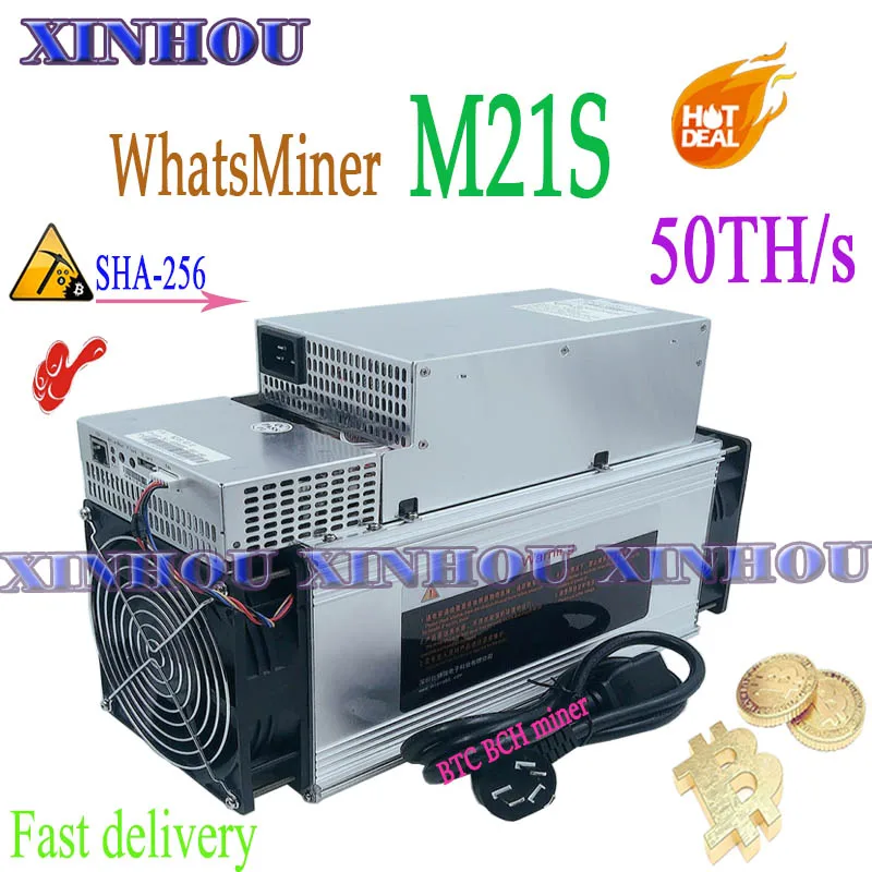 Used Bitcoin Miner WhatsMiner M21S 50T BTC BCH Asic with PSU more Economic Than M20S M31S antminer S19 S17 T17 Z15 A10 T2T | Компьютеры и
