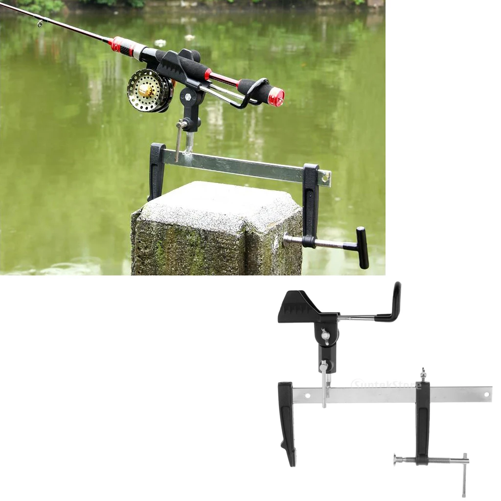 360 Degree Rotatable Adjustable Rod Rack Clamp on Fishing Rod Holder Pole Bracket Fishing Tackle 360 Degree Rotatable Adjustable Rod Rack Clamp on Fishing Rod Holder Pole Bracket Fishing Tackle