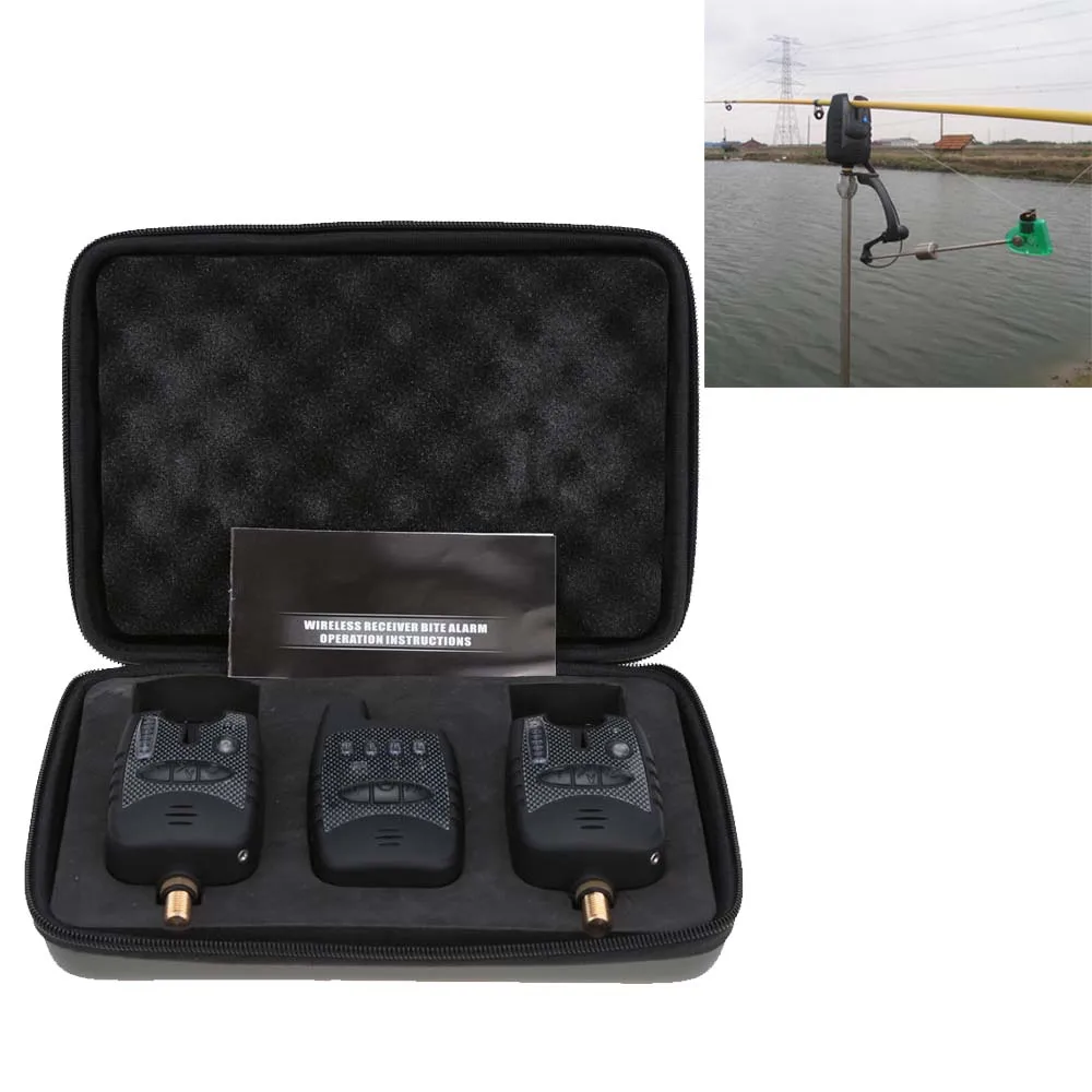 New Wireless Digital Water-resistant Fishing LED Alarm Set 2 Fishing Bite Alarm + 1 Receiver in Case Carp Fishing Alert Pesca
New Wireless Digital Water-resistant Fishing LED Alarm Set 2 Fishing Bite Alarm + 1 Receiver in Case Carp Fishing Alert Pesca