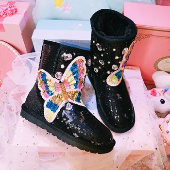 2020 autumn and winter new sequined butterfly diamonds all-match warm and comfortable women's flat-bottomed snow boots
2020 autumn and winter new sequined butterfly diamonds all-match warm and comfortable women's flat-bottomed snow boots