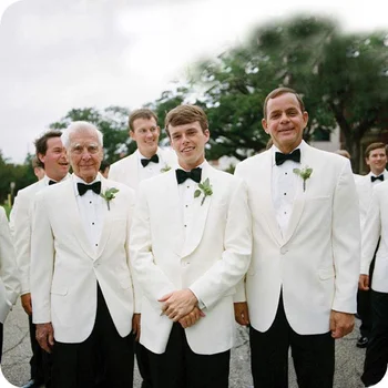 Formal One Button Classic Fit Men's Suit Blazers For Party White Jacket + Black Pants Groom Wedding Suits Lapel Mens Tuxedos
Formal One Button Classic Fit Men's Suit Blazers For Party White Jacket + Black Pants Groom Wedding Suits Lapel Mens Tuxedos