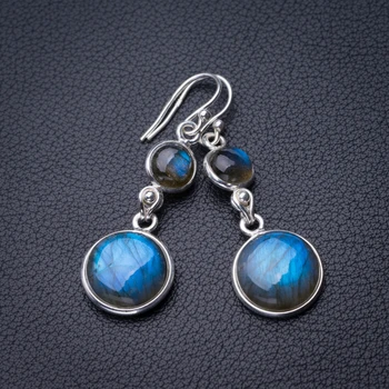 StarGems Natural Blue Fire Labradorite Handmade 925 Sterling Silver Earrings 1.75" D6623 
StarGems Natural Blue Fire Labradorite Handmade 925 Sterling Silver Earrings 1.75" D6623