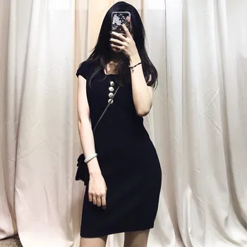 Black Sexy Women Buttom O-Neck Simple Bandage Rayon Sleeveless Mini Show Elegant Party Dress
Black Sexy Women Buttom O-Neck Simple Bandage Rayon Sleeveless Mini Show Elegant Party Dress