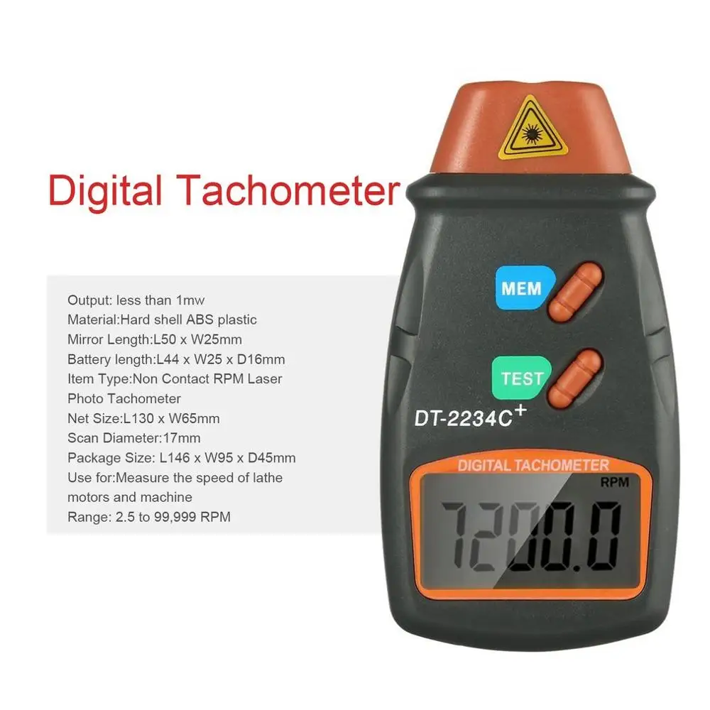 New Digital Laser Photo Tachometer Non Contact RPM Tach Digital Laser Tachometer Speedometer Speed Gauge Engine Dropship
New Digital Laser Photo Tachometer Non Contact RPM Tach Digital Laser Tachometer Speedometer Speed Gauge Engine Dropship